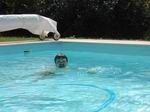 Nico dans la piscine de Charlotte